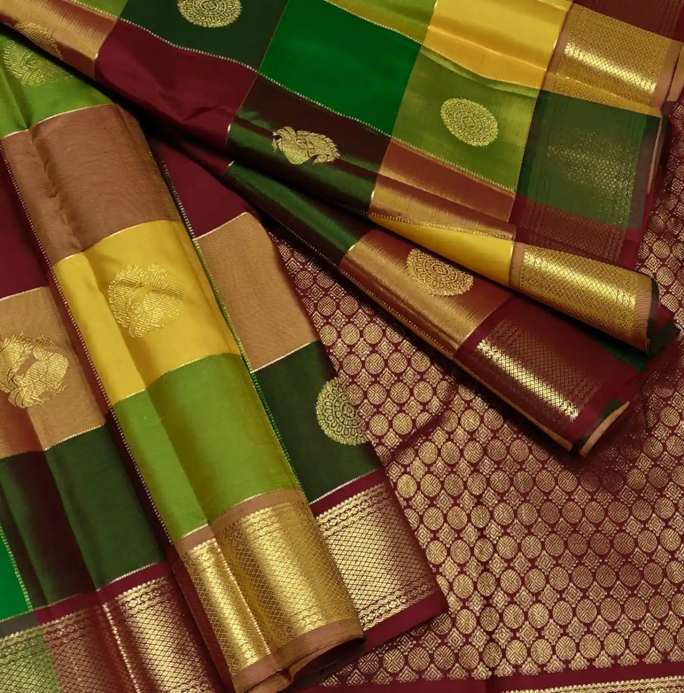 Maroon Kanchipuram Silk Saree